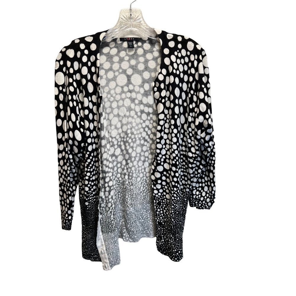 Cyrus Black and White Polka Dot Cardigan Size Large